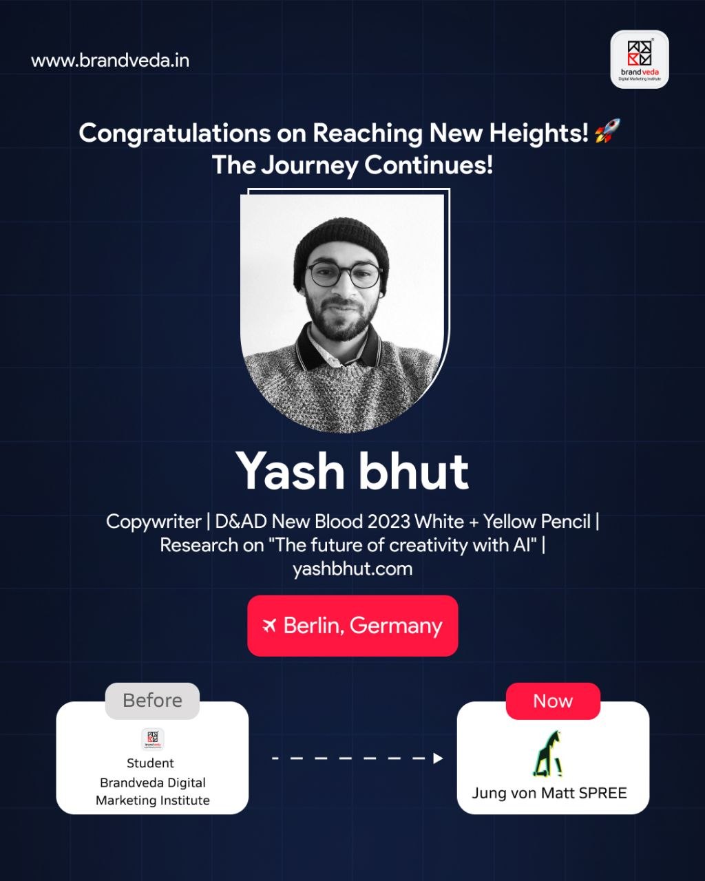 Yash Bhut — placed at Jung von Matt SPREE
